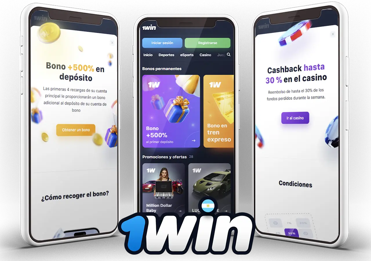 Información sobre bonificaciones en la aplicación móvil 1win Argentina